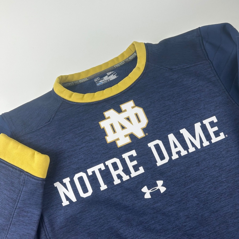 Under Armour Men's S Notre Dame Fighting Irish ColdGear Storm Crewneck Navy